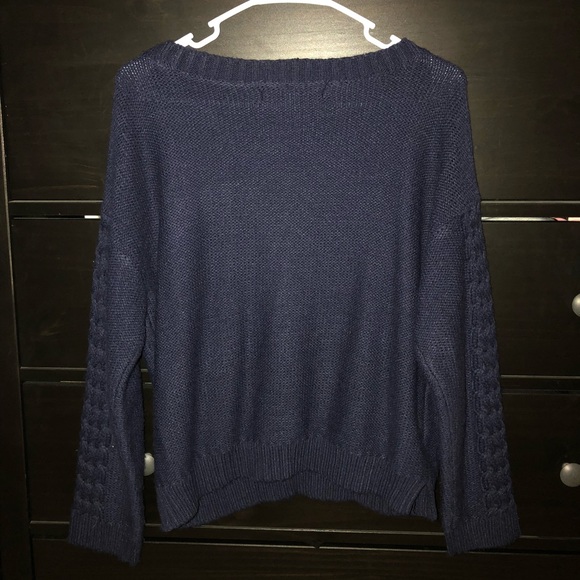 LC Lauren Conrad Navy Cable Knit Sweater - Picture 4 of 8